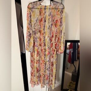 Zimmermann Pastel Floral Long Sleeve Dress Size 1